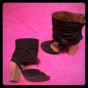 Block heeled booties
